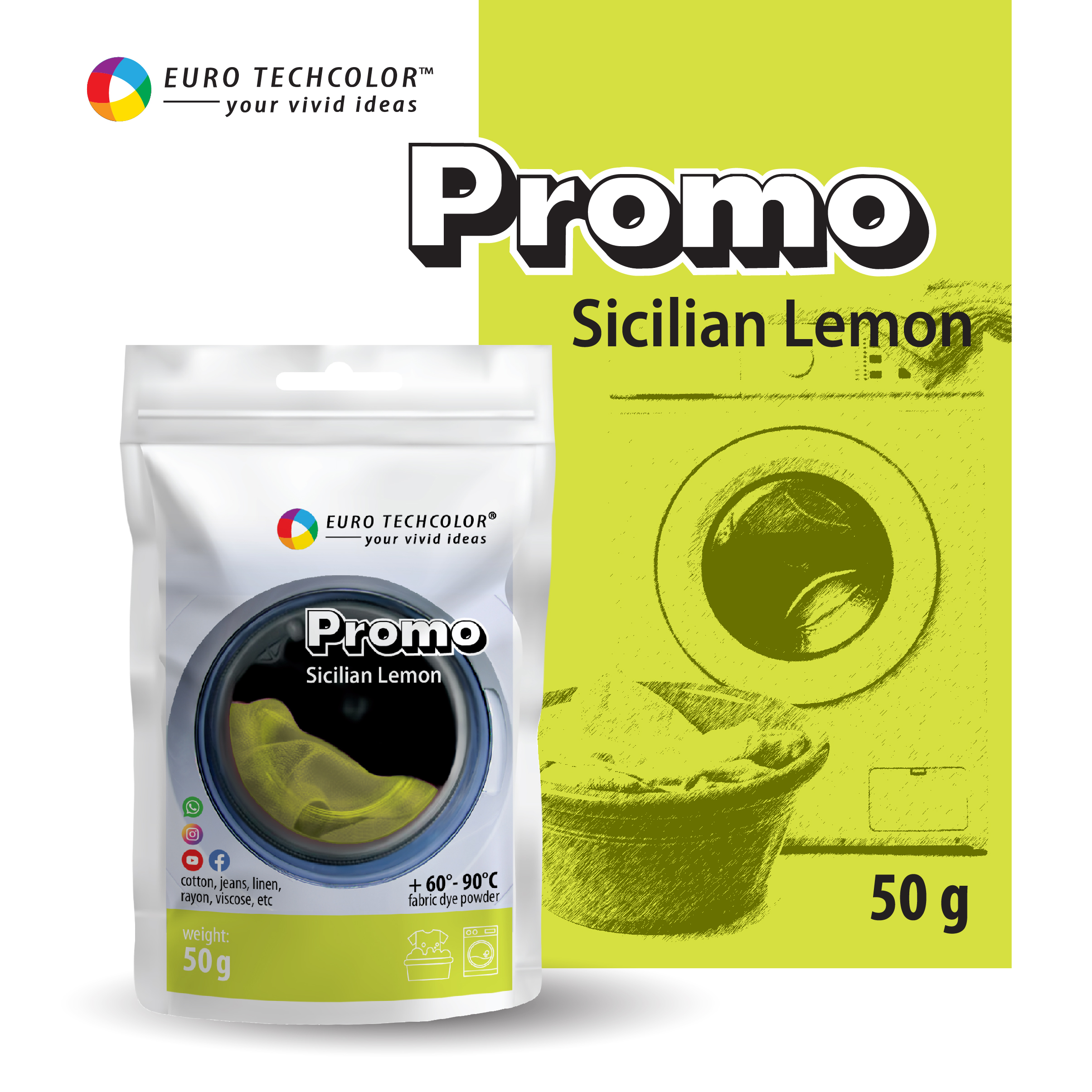 Barwnik do tkanin Promo Sicilian Lemon / Sycylijski żółty, 50 g - obrazek 3